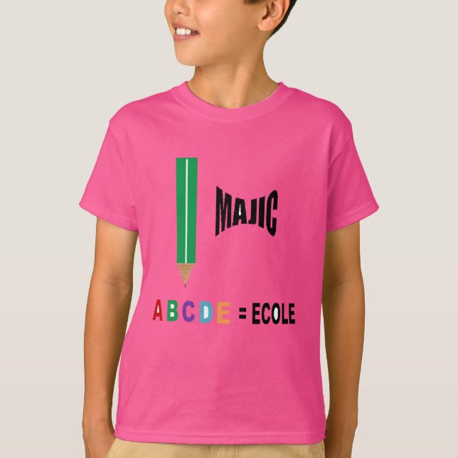 T-shirt jersey bleu  MAGIC ECOLE (Framsida)