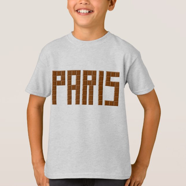 T-shirt jersey fin gris bruyère PARIS CHOCOLAT (Framsida)