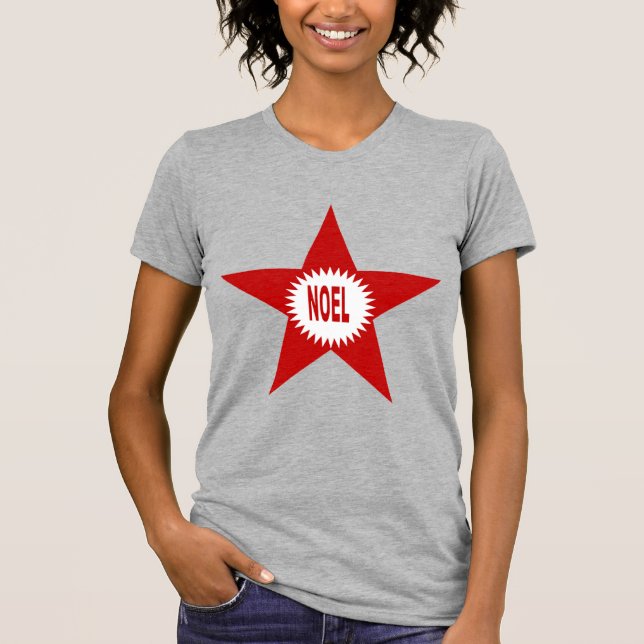 T-shirt jersey fin gris chiné  Design NOEL (Framsida)