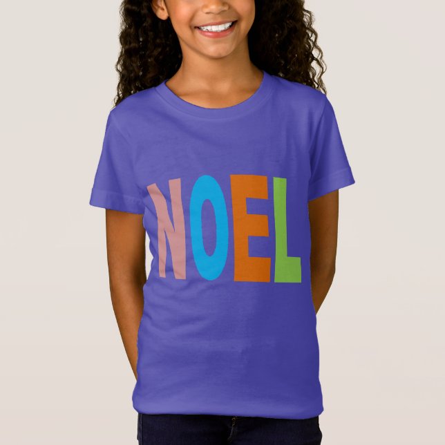 T-shirt jersey fin pourpre Design NOEL (Framsida)