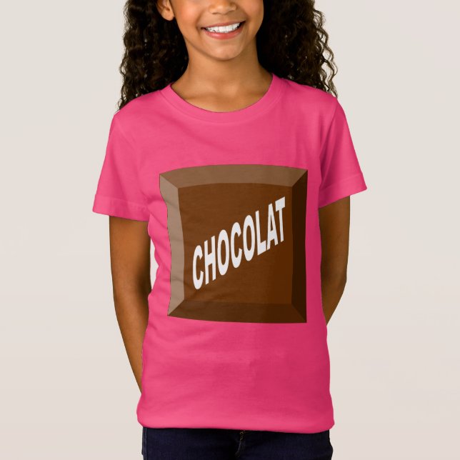 T-shirt jersey fin rose  pour filles CHOCOLAT (Framsida)
