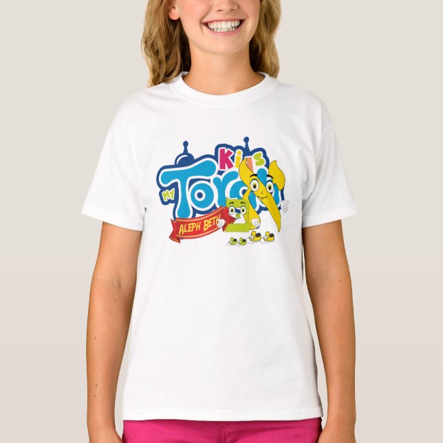 T-shirt jeunesse Kids n Torah stil tecknad (Framsida)