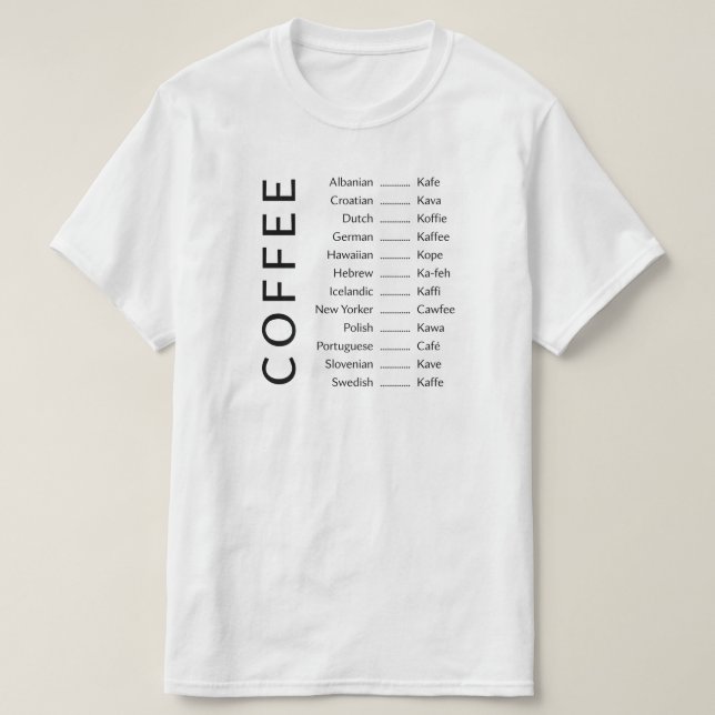 T-shirt - Kaffespråk (Design framsida)