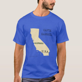 T-Shirt - Kalifornien Karta med City Namn