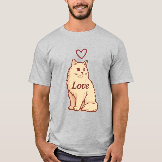 T-shirt kärlek Cat (Framsida)