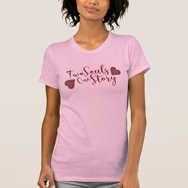 T Shirt Kärlek Hjärt Design Romantisk tee (Framsida)