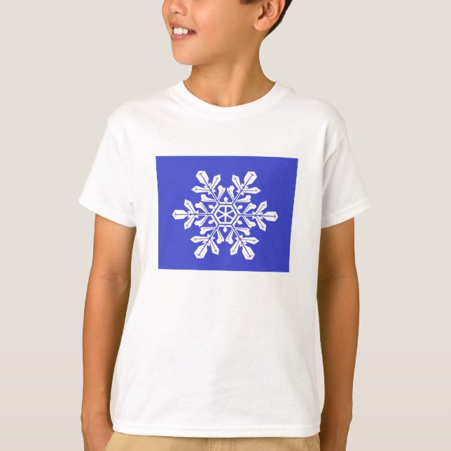 T-Shirt Kids Blue Snö Flake (Framsida)