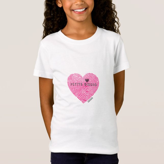 T Shirt Kids Heart Fransk gör ädelbara framställni (Framsida)