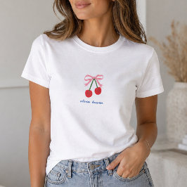 T-Shirt | Körsbärsflirtbåge Söt Grafisk Tee