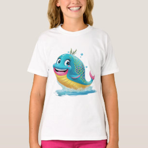 T-shirt/krokodil Valsäd/Fiskedesign för logotyp T Shirt