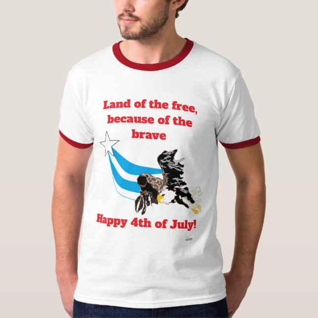 T-Shirt: Landet fritt T Shirt (Framsida)