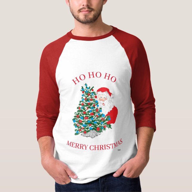 T-Shirt: LÅNGÄRMAD/SANTA HO HO HO T Shirt (Framsida)
