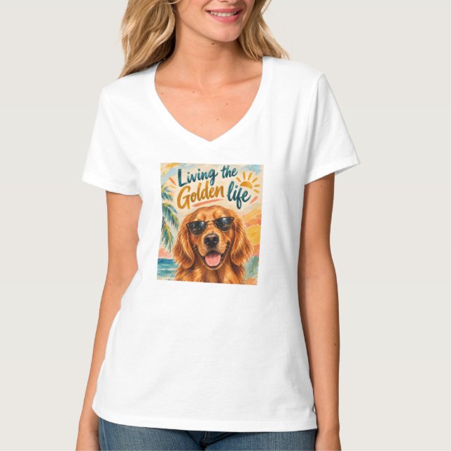 T-shirt - Lever livet i guld (Framsida)
