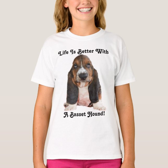 T-Shirt Life är bättre med en basset Hound (Framsida)