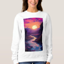 T-Shirt Lila Horizons over River Valleys.