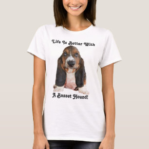 T-Shirt Livet Är Bättre Med En Basset Hound