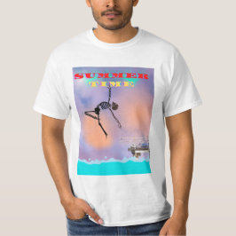 T-shirt, lustig, Skelett springt ins Meer T Shirt