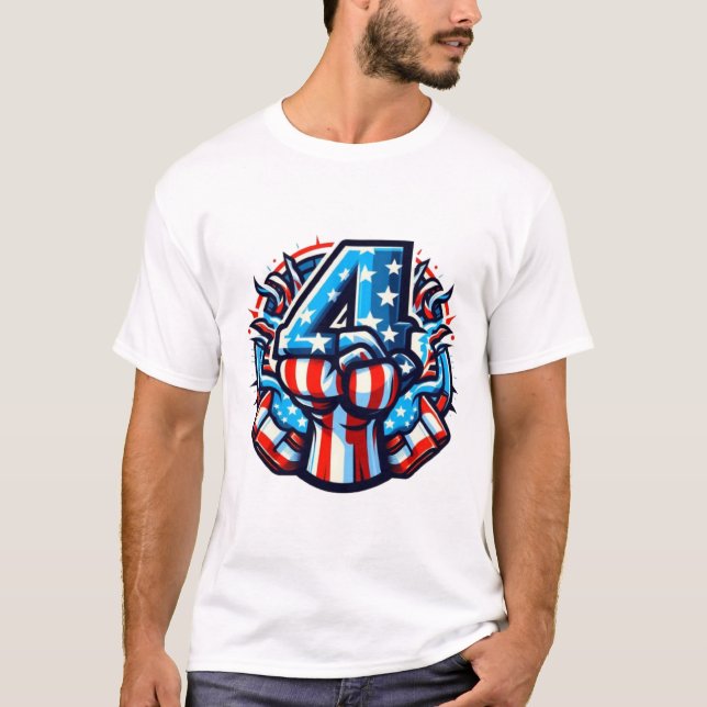 T-shirt Lycklig 4 JULY (Framsida)
