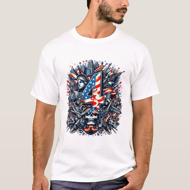 T-shirt Lycklig 4 JULY (Framsida)