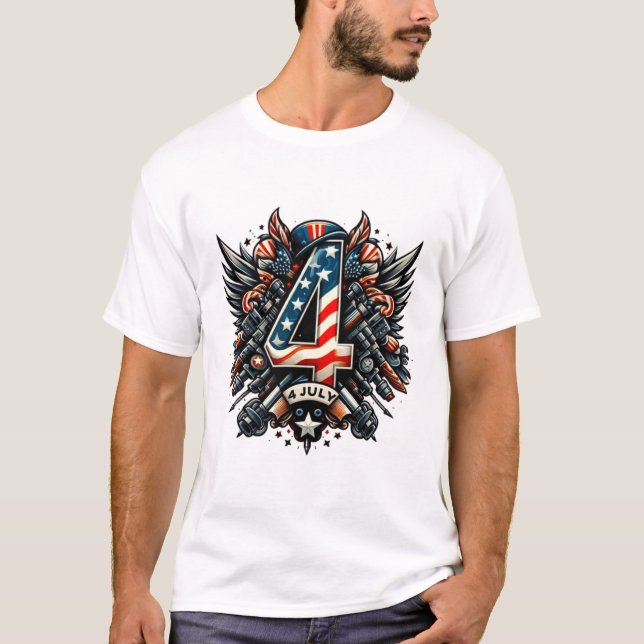 T-shirt Lycklig 4 JULY (Framsida)