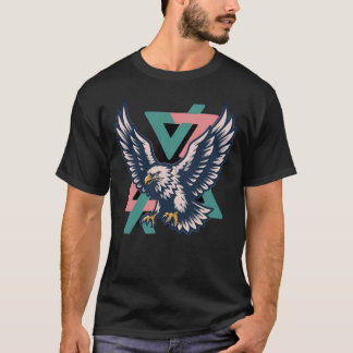 T-Shirt Majestic Eagle Geometrisk