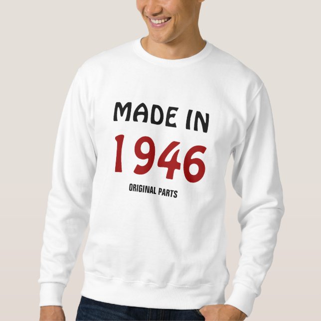 T-shirt-mall tillverkad 1946, originaldelar långärmad tröja (Framsida)