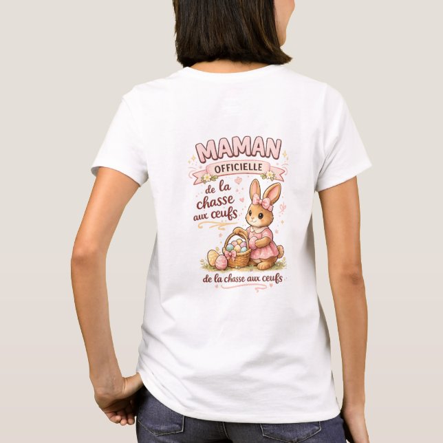 T-shirt Maman Pâques – Team Chocolat-Idée cadeau m (Baksida)