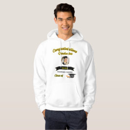 T-Shirt män foto och namn grattis studenter Hoo Hoodie