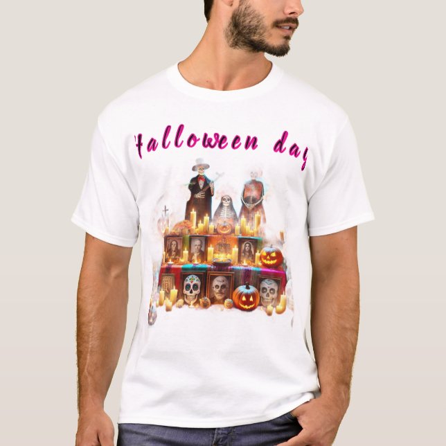 T-shirt män Halloween-fest  (Framsida)