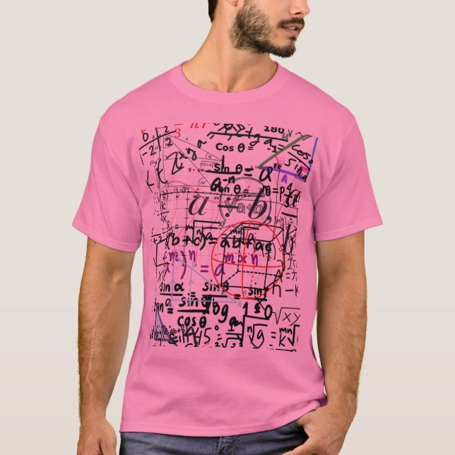 T-Shirt manar, mönstrad rosa design (Framsida)