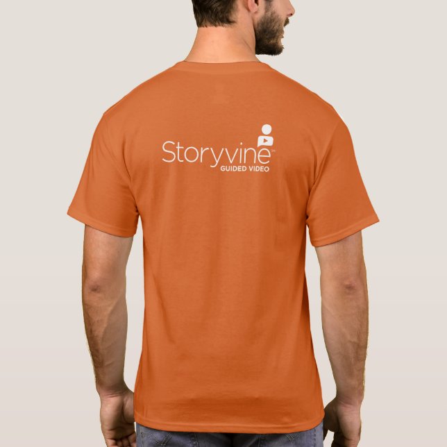 T-Shirt - Manar: Orange med Stor SV-ikon (Baksida)