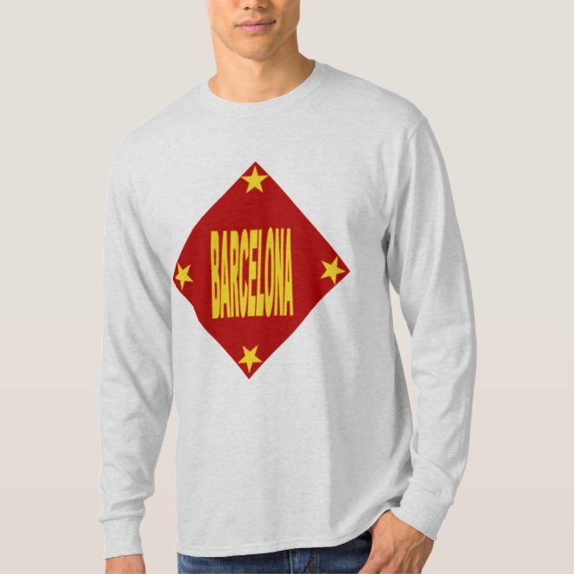 T-shirt manches longues cendre Design BARCELONA (Framsida)