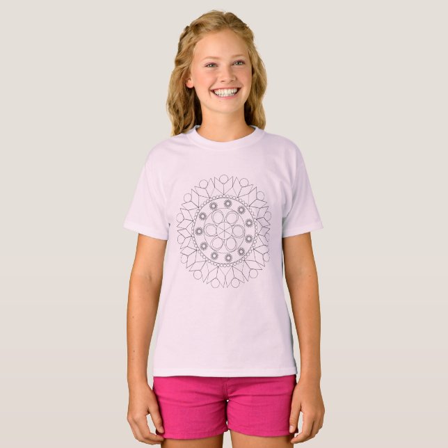T-shirt - Mandala Mönster till Färg (Hel framsida)