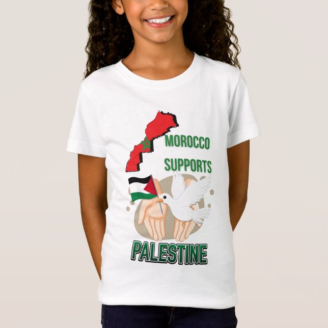 T-shirt-maroc-soutient-palestine T Shirt (Framsida)