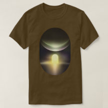 T-shirt med abstrakt grafisk science fiction-lands