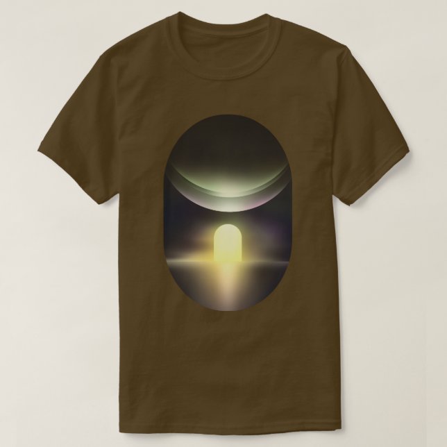 T-shirt med abstrakt grafisk science fiction-lands (Design framsida)