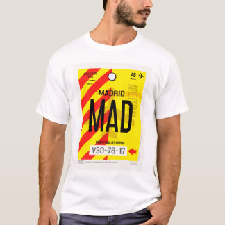 T-shirt med affisch för bagage på Madrids flygplat