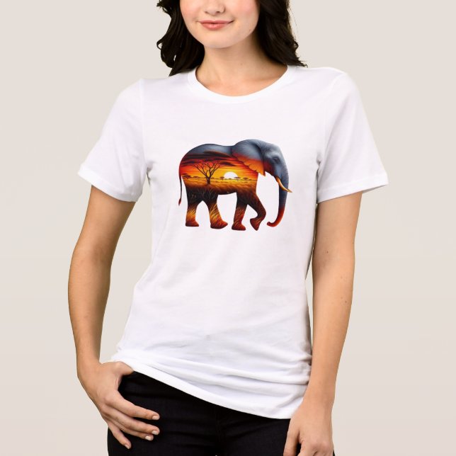 T-shirt med afrikansk elefant (Framsida)