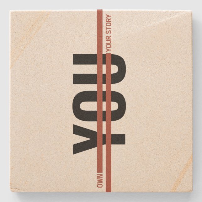 T-shirt med "Äga sin historia" – Djärvt motiverand Stenunderlägg (Framsidan)