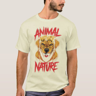 T-shirt med aggressiv hundgrafisk