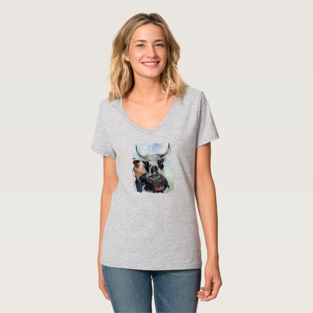 T-Shirt med akvarell och budskap (Hel framsida)