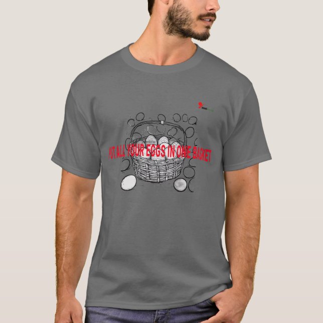 T-shirt med alla ägg i en korg (Framsida)