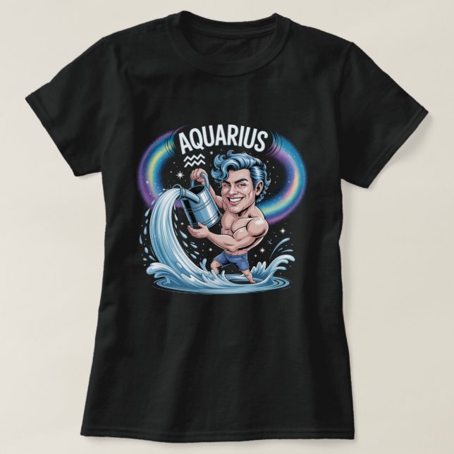 T-shirt med Aquarius zodiac (Design framsida)