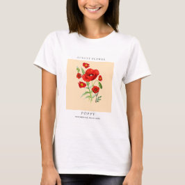 T-shirt med Augusti Födelsemånad Blomma