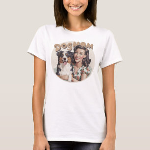 T-shirt med Australian Shepherd Aussie Dogmom hund