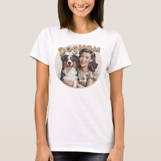 T-shirt med Australian Shepherd Aussie Dogmom hund