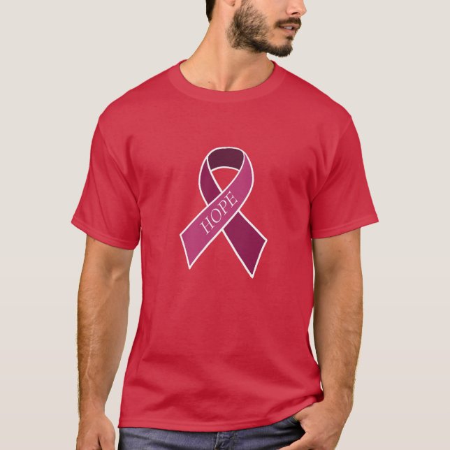 T-shirt med band för medvetenhet om hals- och huvu (Framsida)
