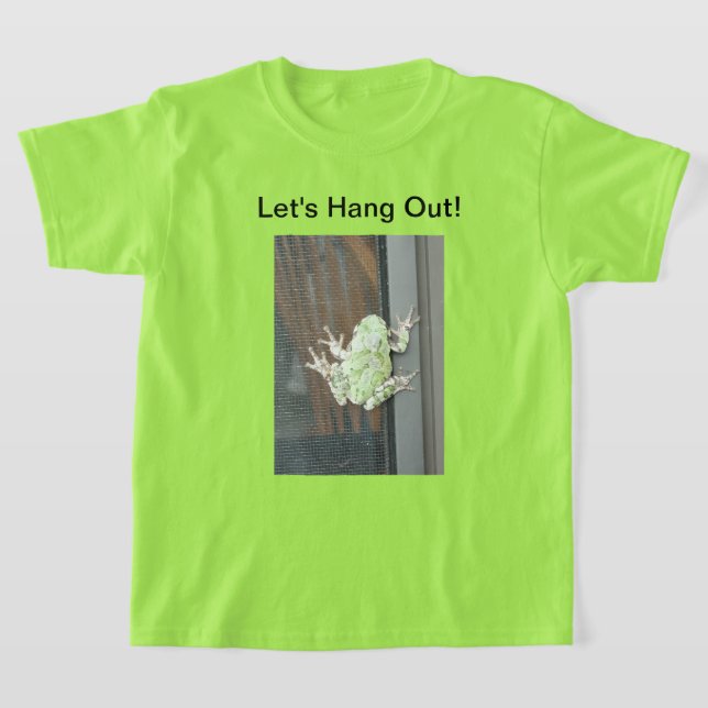 T-shirt med barnträdgroda som hänger (Laydown)