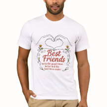 T-shirt med bästa vänners hjärta och händer