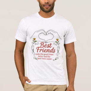 T-shirt med bästa vänners hjärta och händer